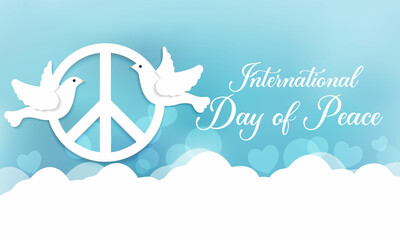 International day of Peace is observed every year on September 21, it is a concept of societal friendship and harmony in the absence of hostility and violence. Vector illustration