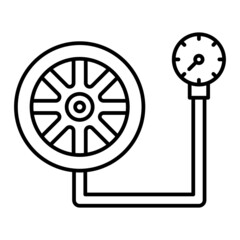 Obraz premium Vector Tire Meter Outline Icon Design