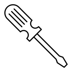 Vector Screwdriver Outline Icon Design