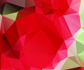 Red Abstract Color Polygon Background Design, Abstract Geometric Origami Style With Gradient