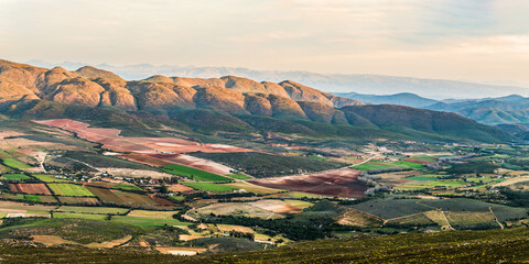 Panorama shot of calitzdorp and Buffelskloof village in western cape south africa © Arnold
