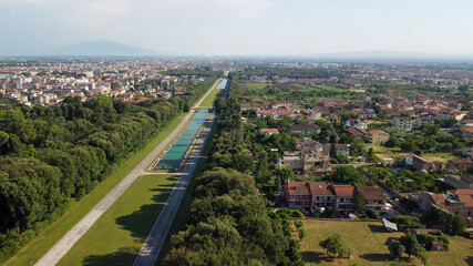 Caserta, Italy. Aerial view of the city from the famous Reggia.