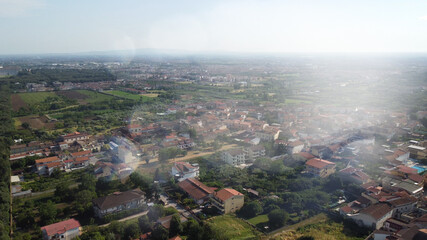 Caserta, Italy. Aerial view of the city from the famous Reggia.