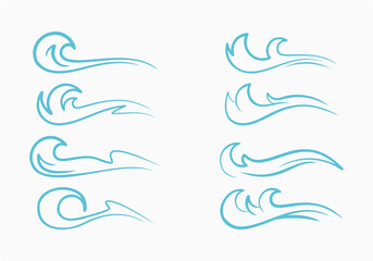 Set of waves vector illustration