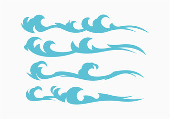 Set of waves vector illustration