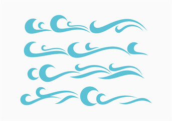 Set of waves vector illustration