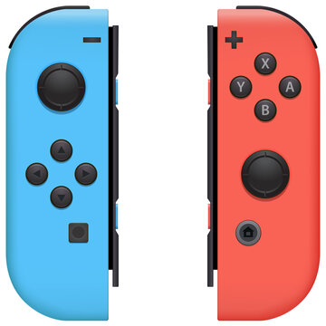 Joy-Cons red and blue front view for Nintendo Switch handheld game