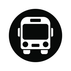 Bus Icon Vector Template Flat Design color editable