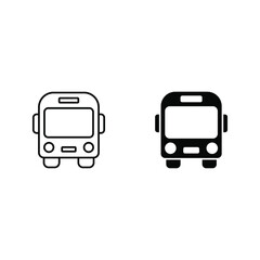 Bus Icon Vector Template Flat Design color editable