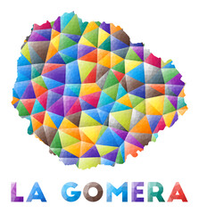 La Gomera - colorful low poly island shape. Multicolor geometric triangles. Modern trendy design. Vector illustration.