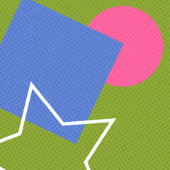 Green background with geometric shapes and texture