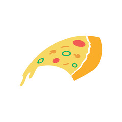 Pizza slice icon design illustration