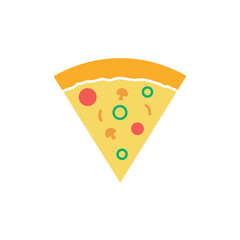 Pizza slice icon design illustration