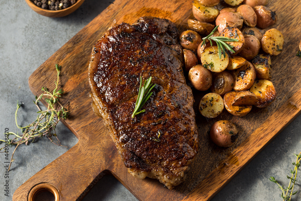 Wall mural homemade new york strip steak