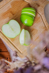 Autumn composition. Preparation to bake an apple pie. Cosy concept.