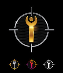 Golden Mechanic Monogram Logo letter I