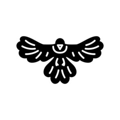 Obraz premium Magpie bird glyph icon. Taiwanese endemic animal. Oriental custom. Isolated vector stock illustration