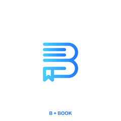 Letter B Logo with book design illudtration vector. Identity of Letter B Book Logo © dimas