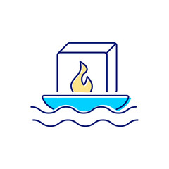 Taiwanese water lantern outline icon. National celebration. Light launching. Isolated vector illustration