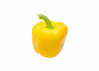 Isolated fresh yellow pepper on white background.