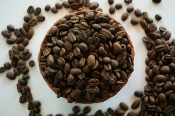 coffee beans in a cup