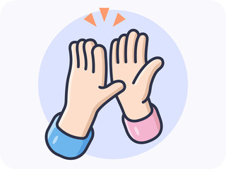 Hand gestures High five hands, friendly greetings to friendly partners,  great results, vector design and isolated background.
