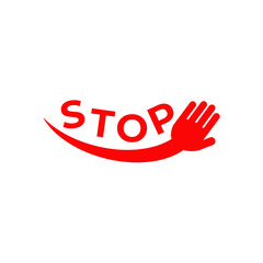 Stop sign logo design template