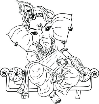 Lord Ganesha By Kumar Bhosale, Drawing Fine Art for Sell
