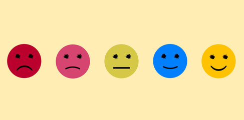 customer satisfaction concept.Customer service evaluation and satisfaction survey.happy face received five stars.