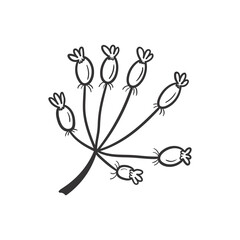 Hand drawn autumn leaves doodle colorless illustrations. Сute vector objects. Illustrations for poster, background or card.