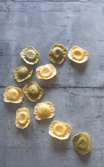 Raw ricotta tortelloni