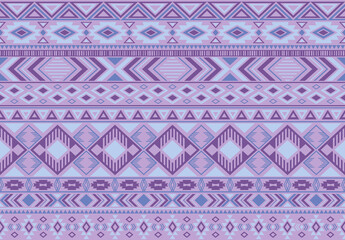 Ikat pattern tribal ethnic motifs geometric seamless vector background. Cool indian tribal motifs clothing fabric textile print traditional design with triangle and rhombus shapes.
