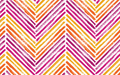 Brush stroke chevron zig zag seamless pattern.