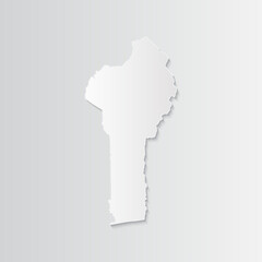 Benin map paper on a gray background. Vector illustration eps10