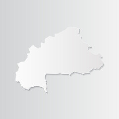 Burkina Faso map paper on a gray background. Vector illustration eps10