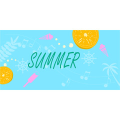 Summer background layout banners design. Horizontal poster, greeting card, header for website