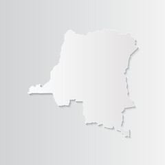 Democratic Republic of the Congo map paper on a gray background. Vector illustration eps10