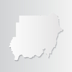 Sudan map paper on a gray background. Vector illustration eps10