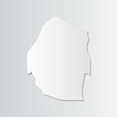 Swaziland map paper on a gray background. Vector illustration eps10