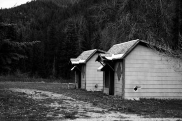 abandoned building in nature