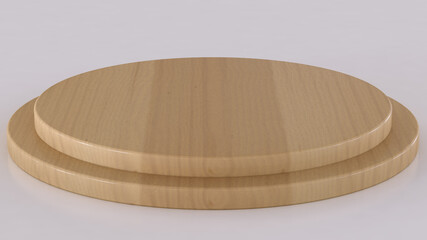3D Rendered Wooden Stand Double Layer