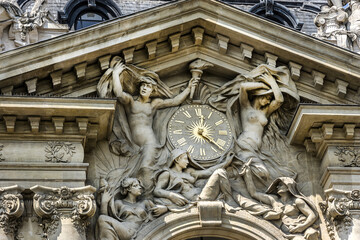 Architectural details of Grand Palais des Champs-Elysees in Paris, France. Grand Palais in...