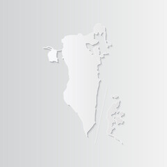 Bahrain map paper on a gray background. Vector illustration eps10