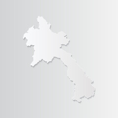 Laos map paper on a gray background. Vector illustration eps10