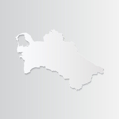 Turkmenistan map paper on a gray background. Vector illustration eps10