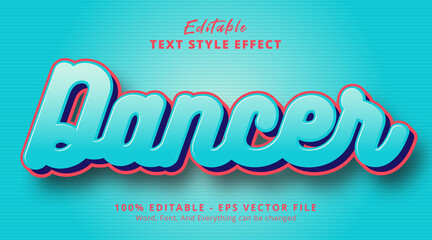 Editable text effect, Dancer text on smooth blue style effect