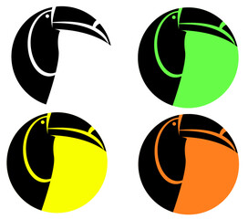 vector green, yellow and orange colored toucan bird logo © Sabrina