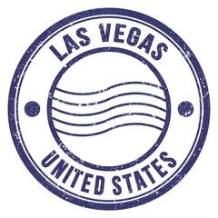 LAS VEGAS - UNITED STATES, words written on blue postal stamp