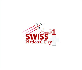 vector illustration of swiss national day. august 1
