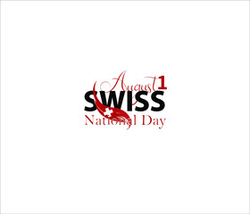 vector illustration of swiss national day. august 1
 - obrazy, fototapety, plakaty